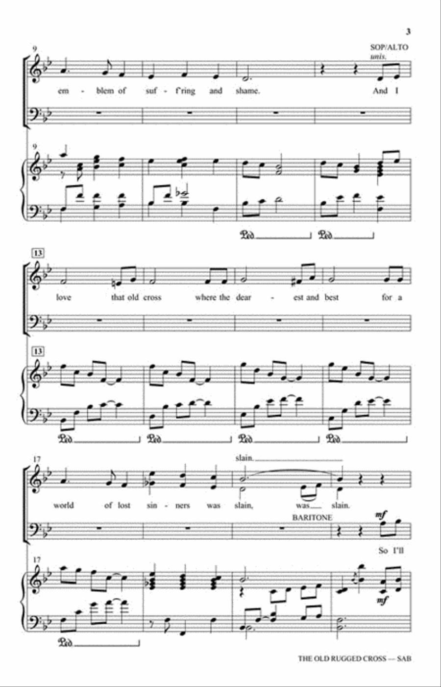 The Old Rugged Cross The Old Rugged Cross 3-Part scores gallery preview page 3