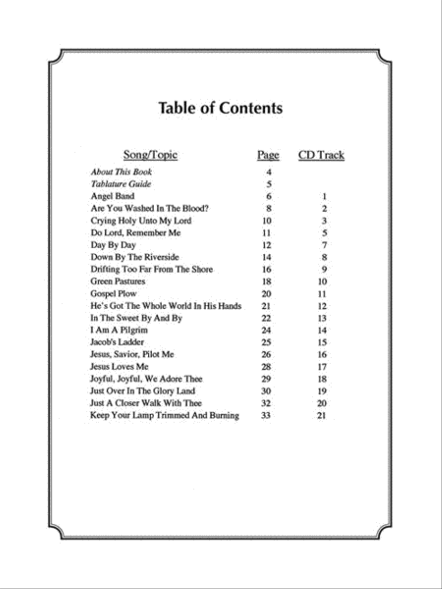 Forty Gospel Greats for Banjo Banjo scores gallery preview page 3