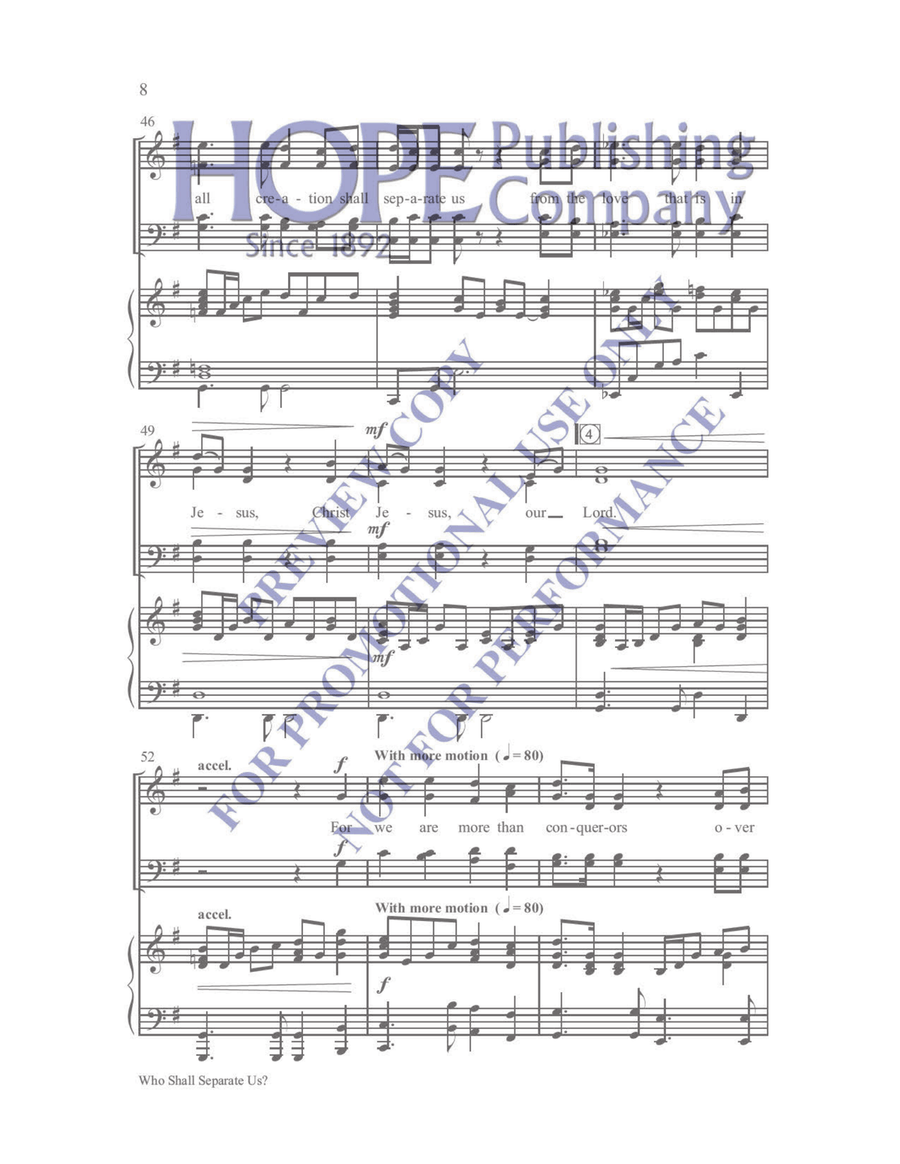 Who Shall Separate Us? Who Shall Separate Us? 4-Part scores gallery preview page 8