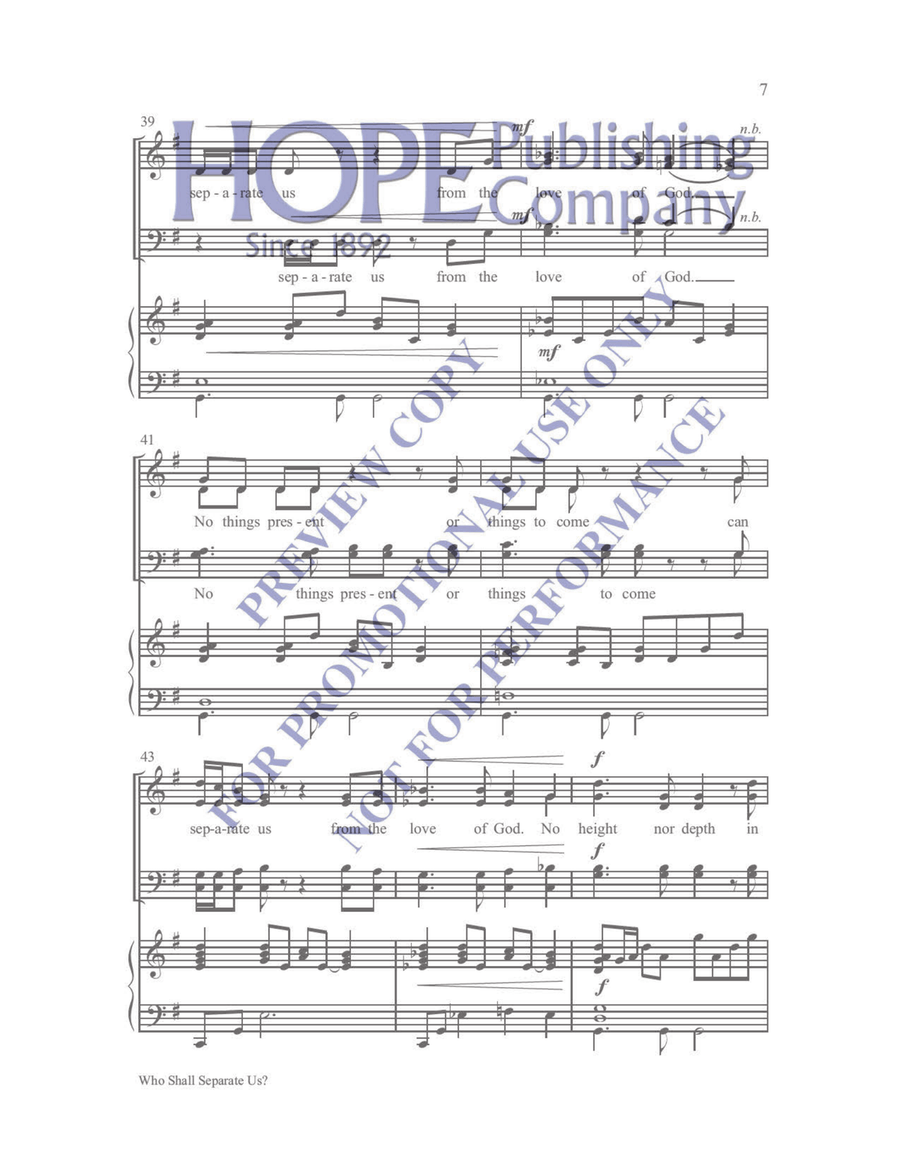 Who Shall Separate Us? by Pepper Choplin 4-Part - Sheet Music page 7