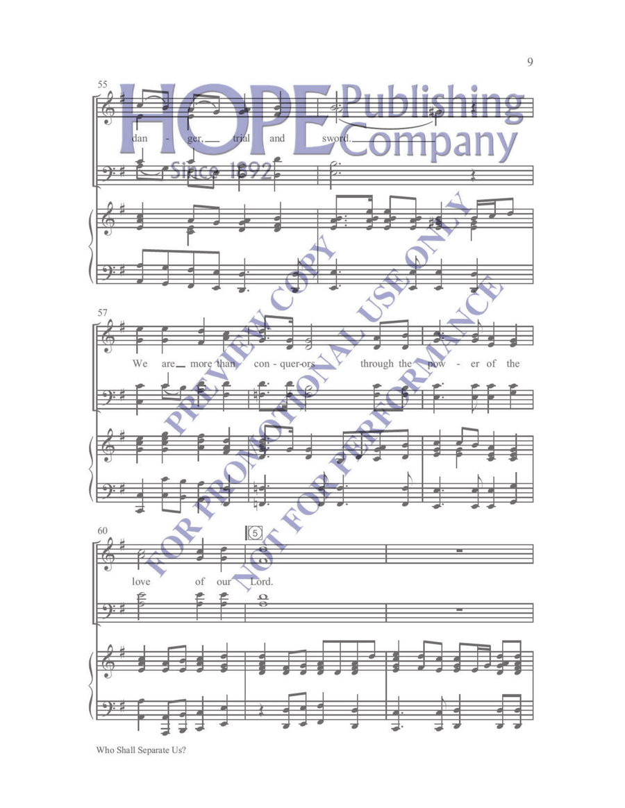 Who Shall Separate Us? by Pepper Choplin 4-Part - Sheet Music page 9