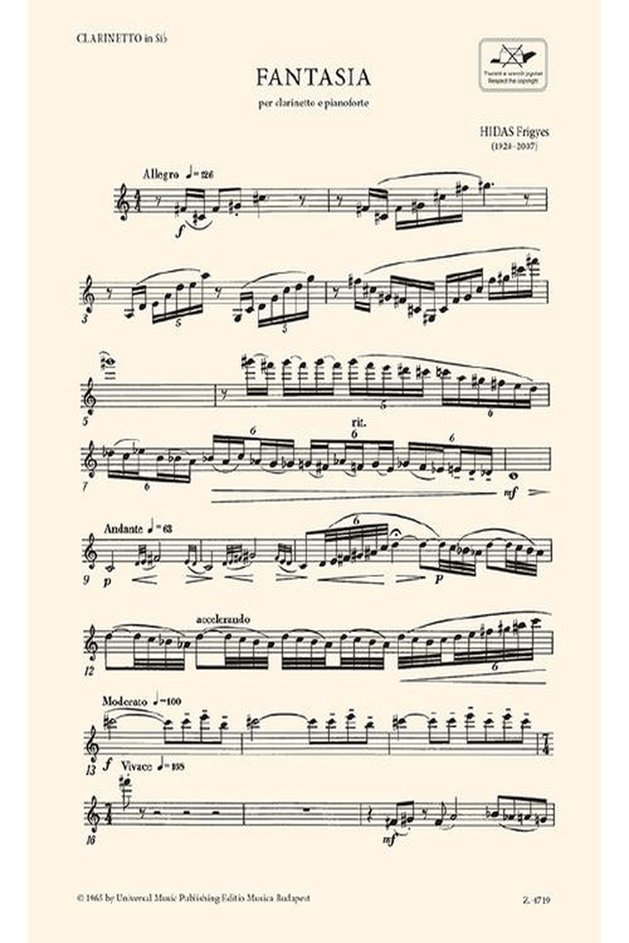 Fantasia Clarinet Solo scores gallery preview page 5