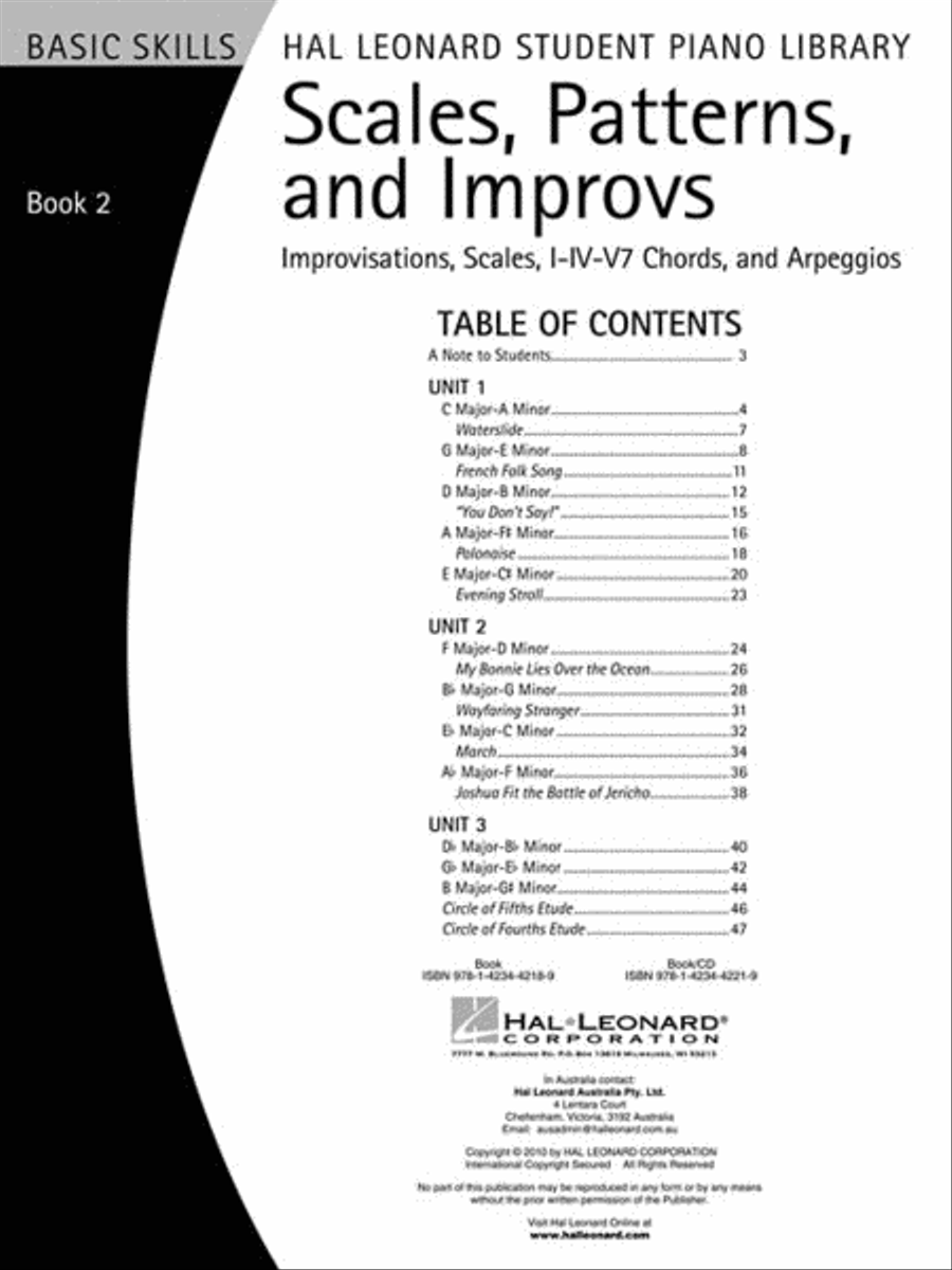 Scales, Patterns and Improvs – Book 2 Piano Method scores gallery preview page 2