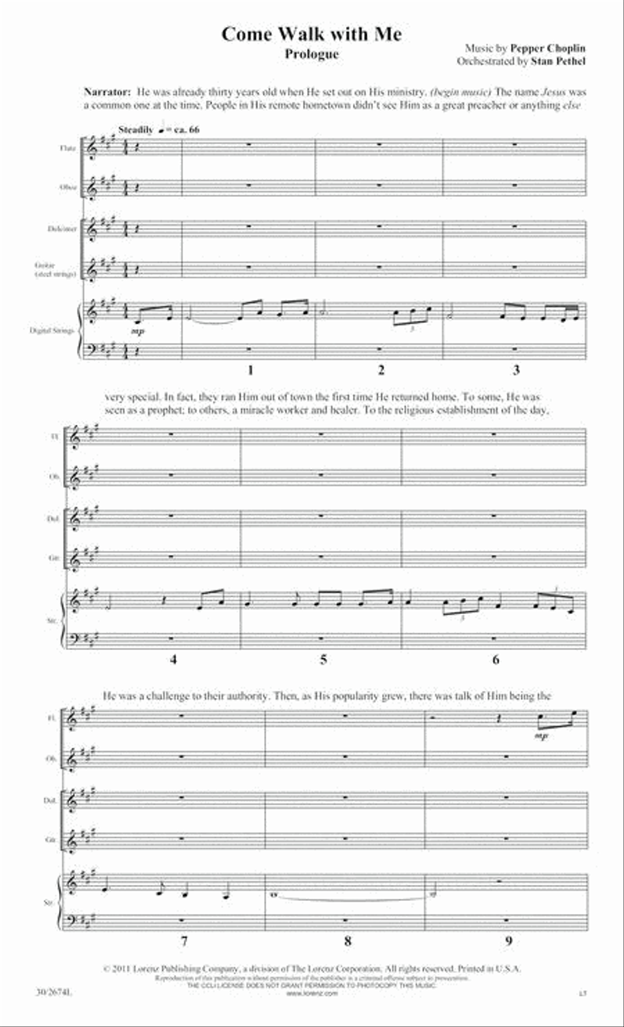 Come Walk With Me - Instrumental Ensemble Score and Parts Choir scores gallery preview page 2