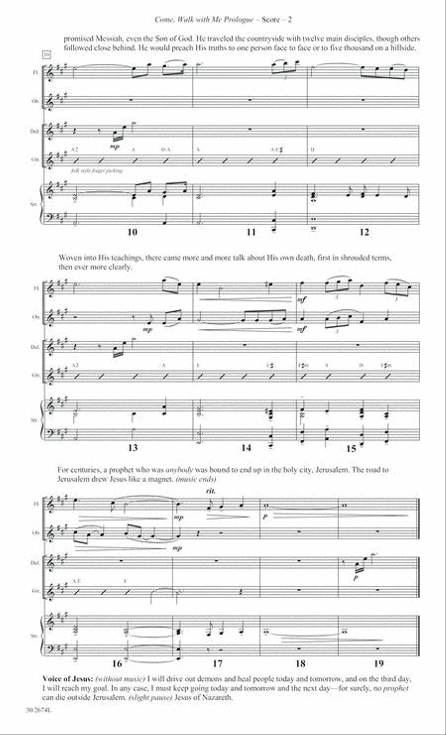 Come Walk With Me - Instrumental Ensemble Score and Parts Choir scores gallery preview page 3