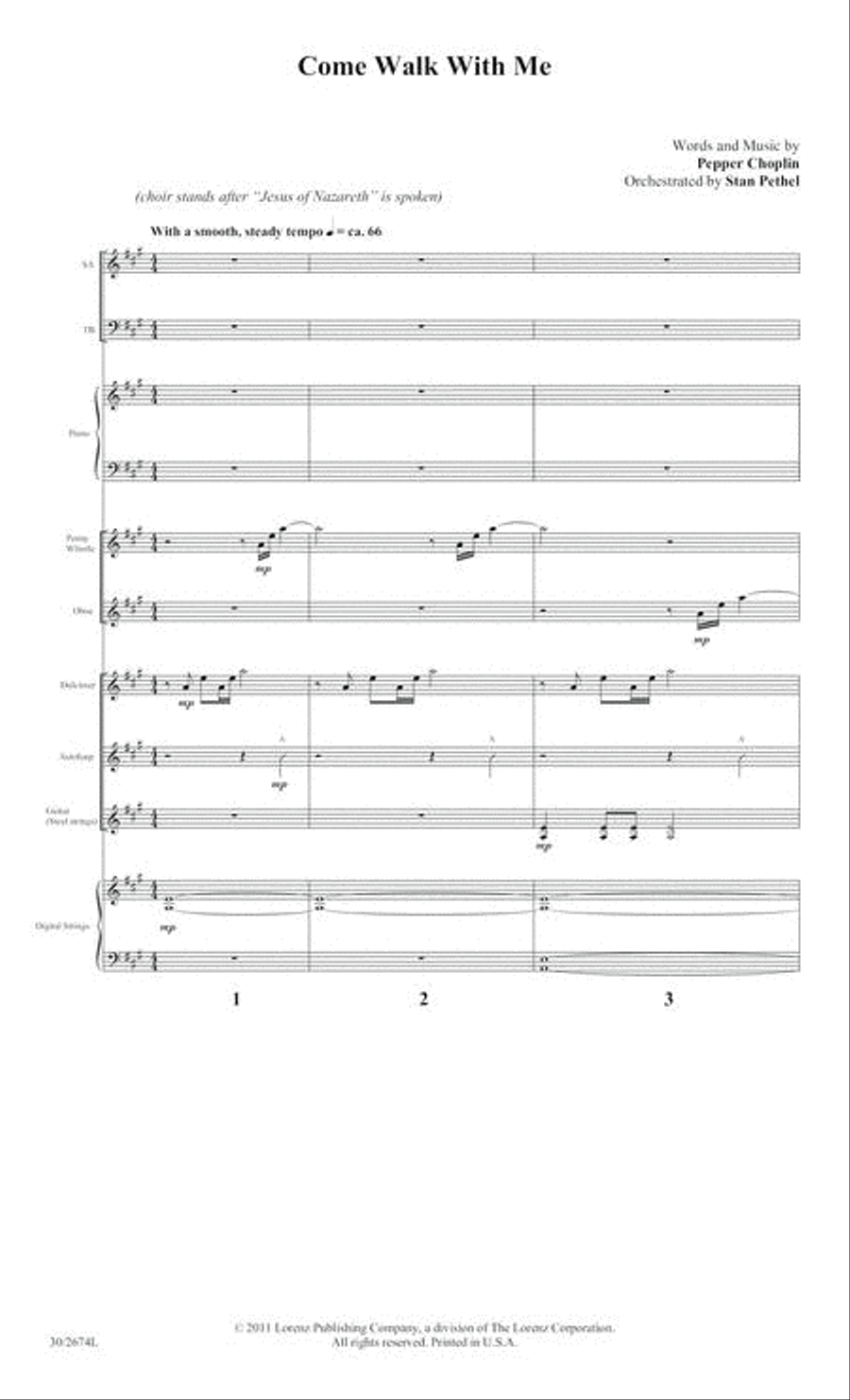 Come Walk With Me - Instrumental Ensemble Score and Parts Choir scores gallery preview page 4