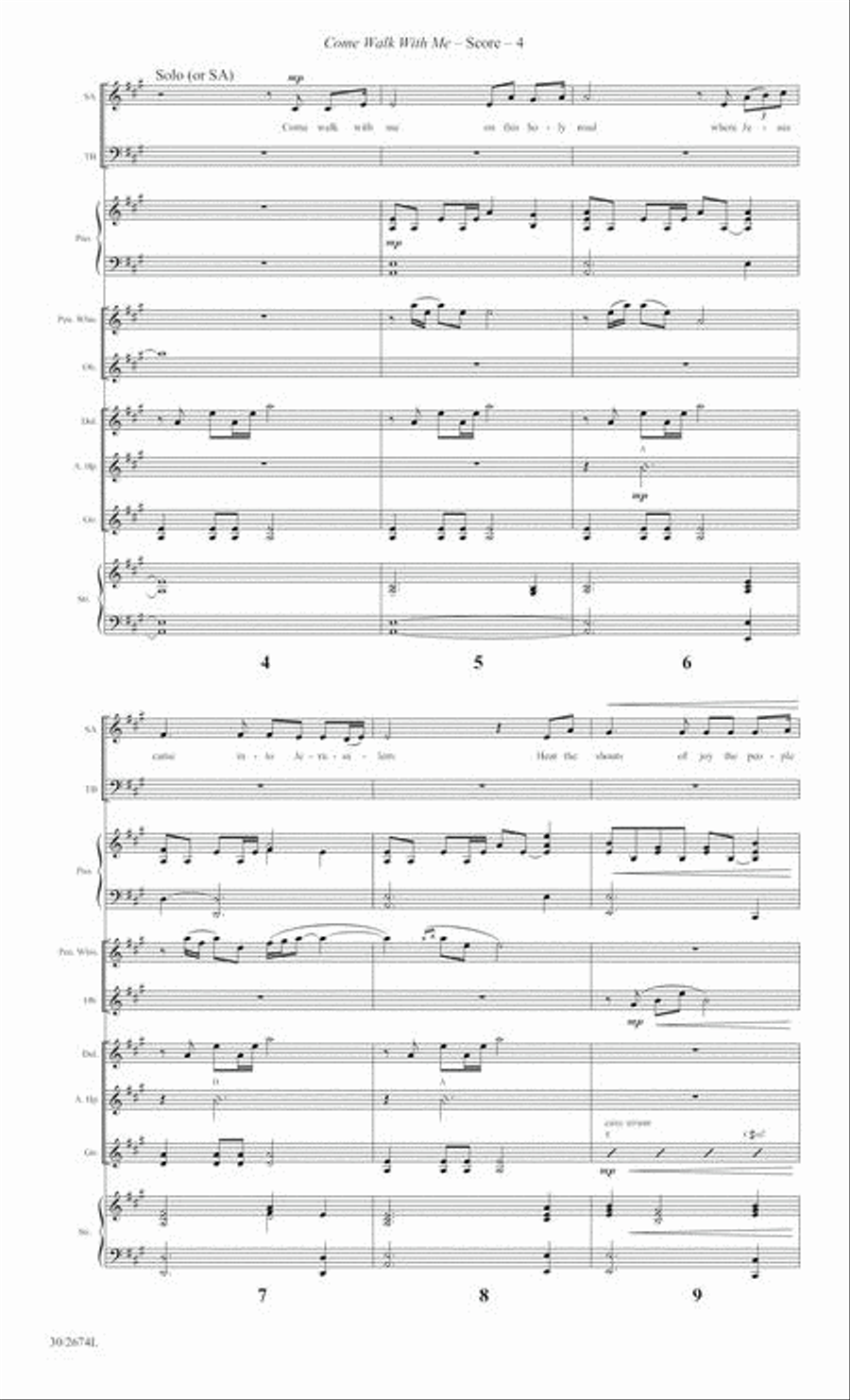 Come Walk With Me - Instrumental Ensemble Score and Parts Choir scores gallery preview page 5