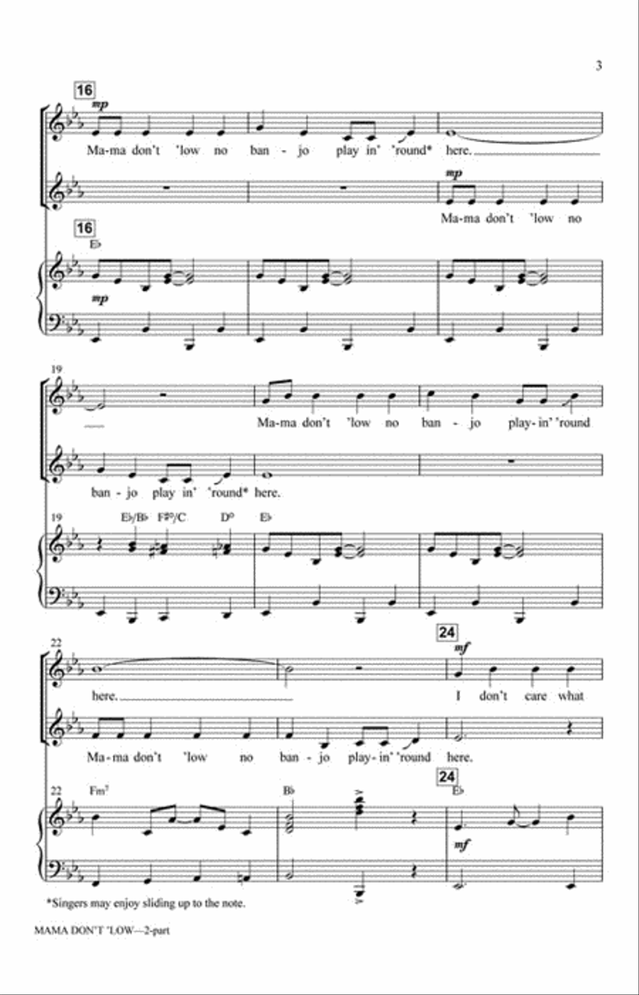 Mama Don't 'Low Choir scores gallery preview page 3