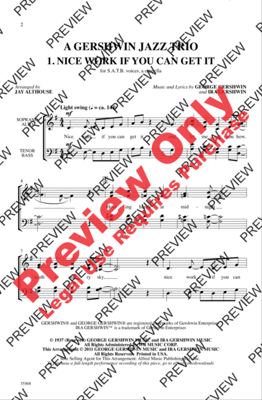 A Gershwin Jazz Trio A Gershwin Jazz Trio 4-Part scores gallery preview page 2