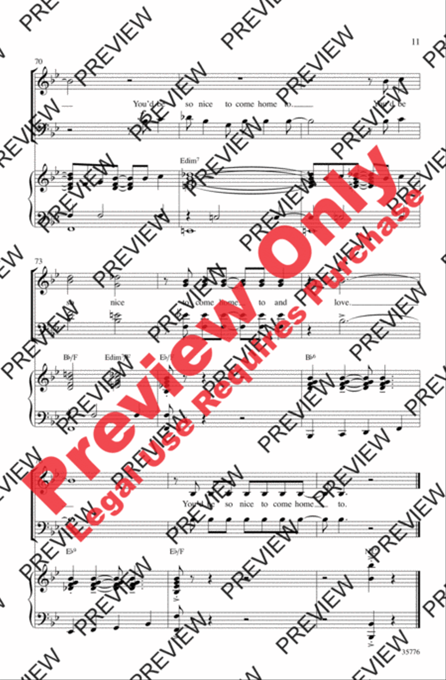You'd Be So Nice to Come Home To 4-Part scores gallery preview page 10
