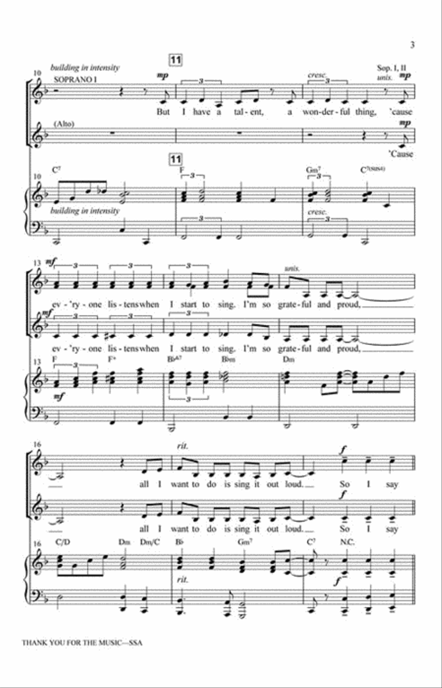 Thank You for the Music Thank You for the Music SSA scores gallery preview page 3