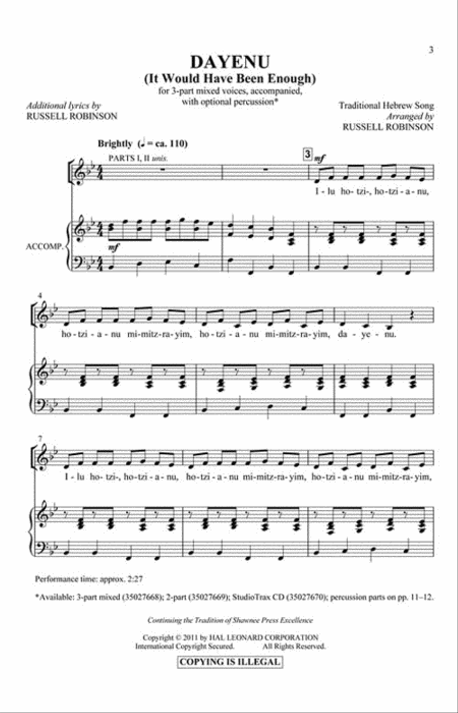 Dayenu Dayenu 3-Part scores gallery preview page 2