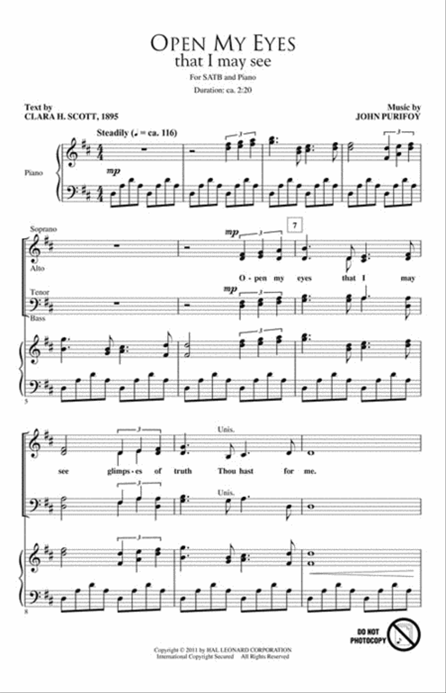 Open My Eyes (That I May See) 4-Part scores gallery preview page 2