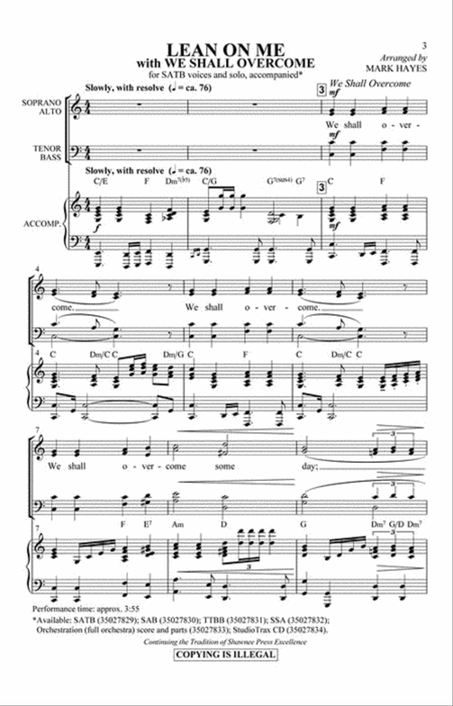 Lean on Me Lean on Me 4-Part scores gallery preview page 2