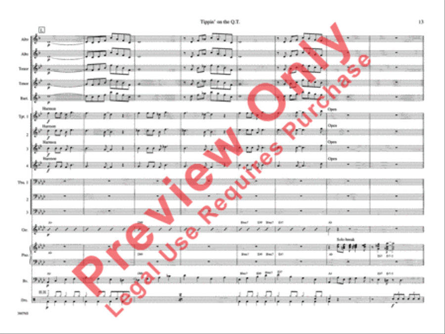 Tippin' on the Q.T. Tippin' on the Q.T. Jazz Ensemble scores gallery preview page 18