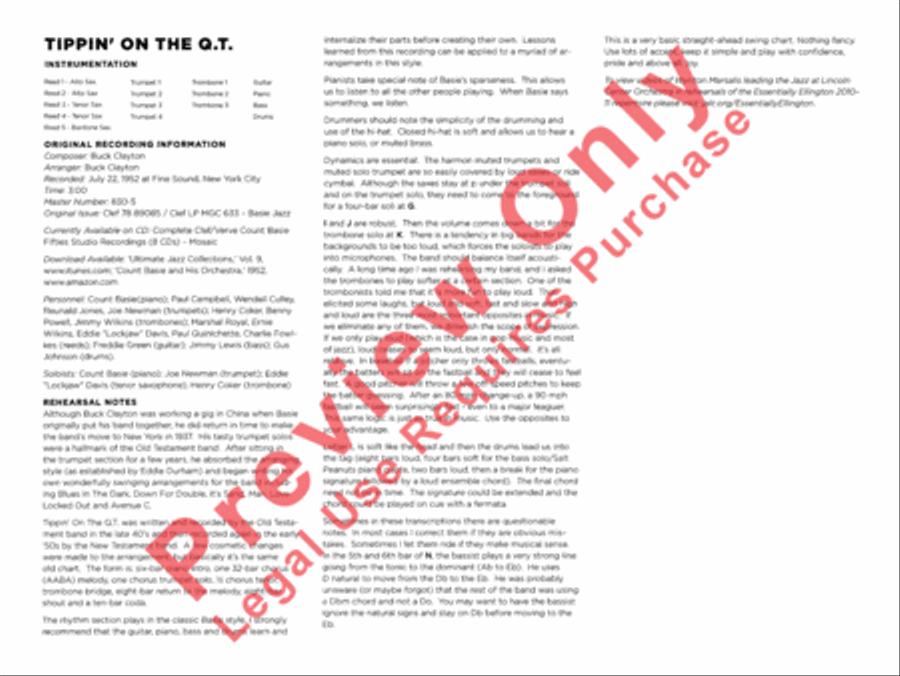 Tippin' on the Q.T. Tippin' on the Q.T. Jazz Ensemble scores gallery preview page 5