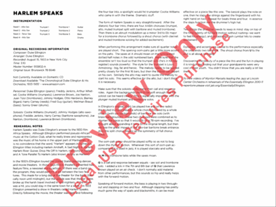 Harlem Speaks Harlem Speaks Jazz Ensemble scores gallery preview page 5