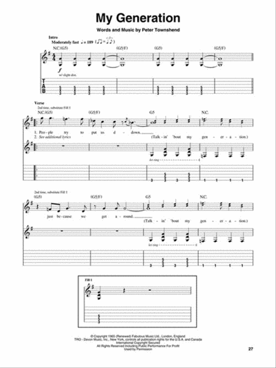 1960s Rock Guitar Tablature scores gallery preview page 6