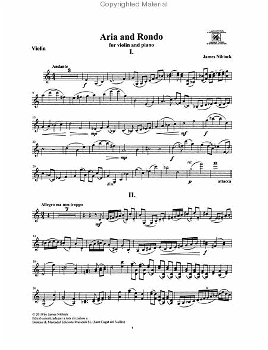 Aria and Rondo Aria and Rondo Violin Solo scores gallery preview page 4