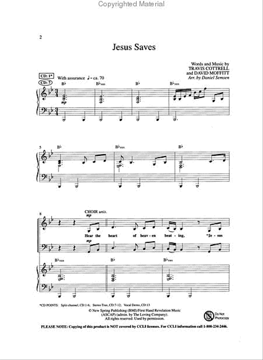Jesus Saves (Anthem, 2011) 4-Part scores gallery preview page 2