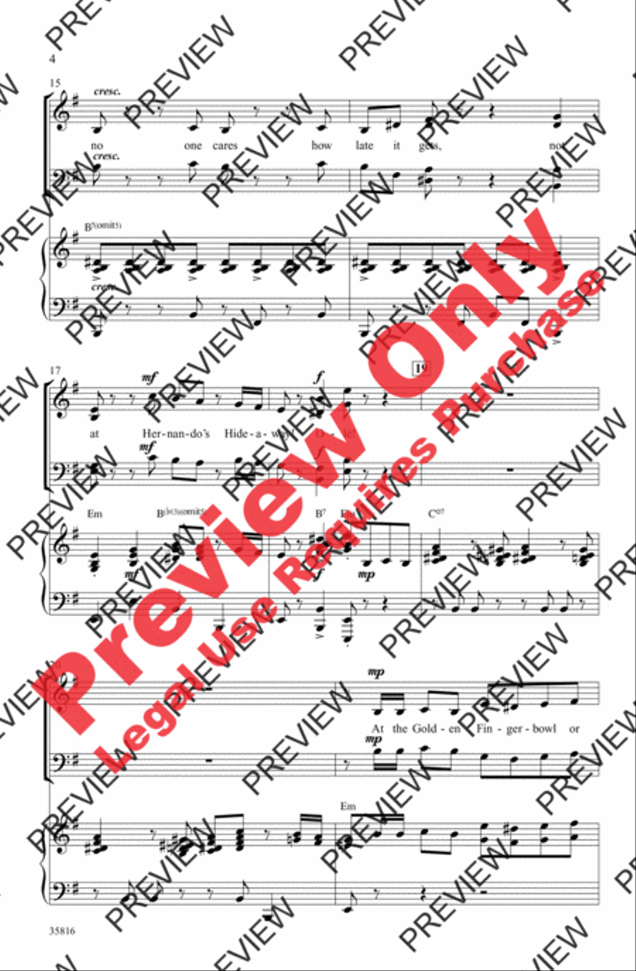 Hernando's Hideaway Hernando's Hideaway 4-Part scores gallery preview page 4