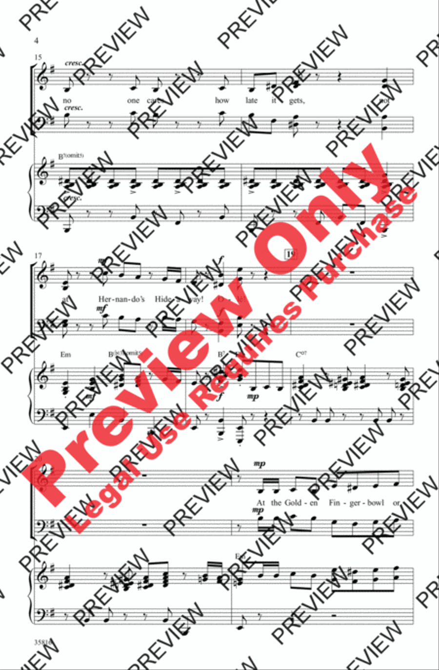Hernando's Hideaway Hernando's Hideaway 4-Part scores gallery preview page 14
