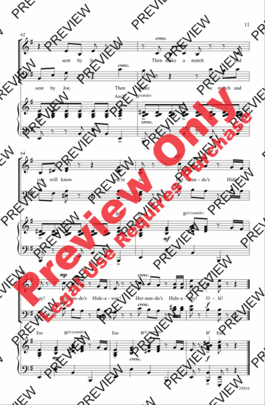 Hernando's Hideaway Hernando's Hideaway 4-Part scores gallery preview page 21