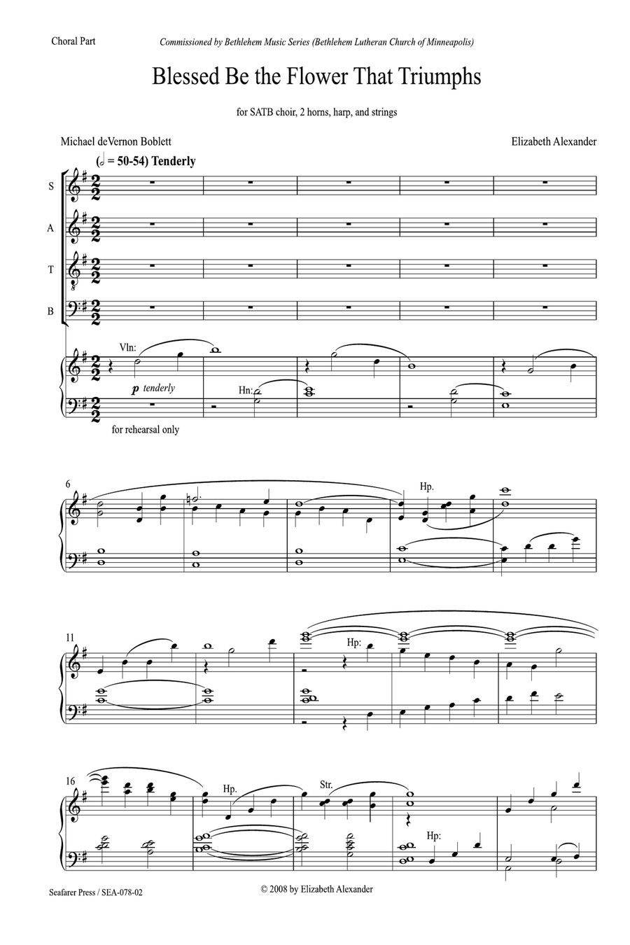 Blessed Be the Flower That Triumphs 4-Part scores gallery preview page 4