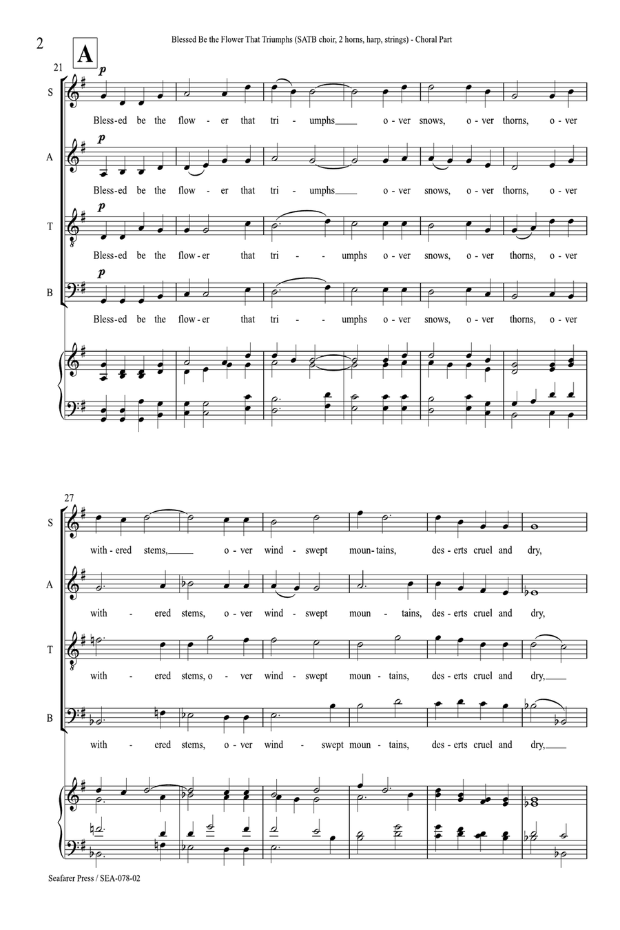 Blessed Be the Flower That Triumphs 4-Part scores gallery preview page 5