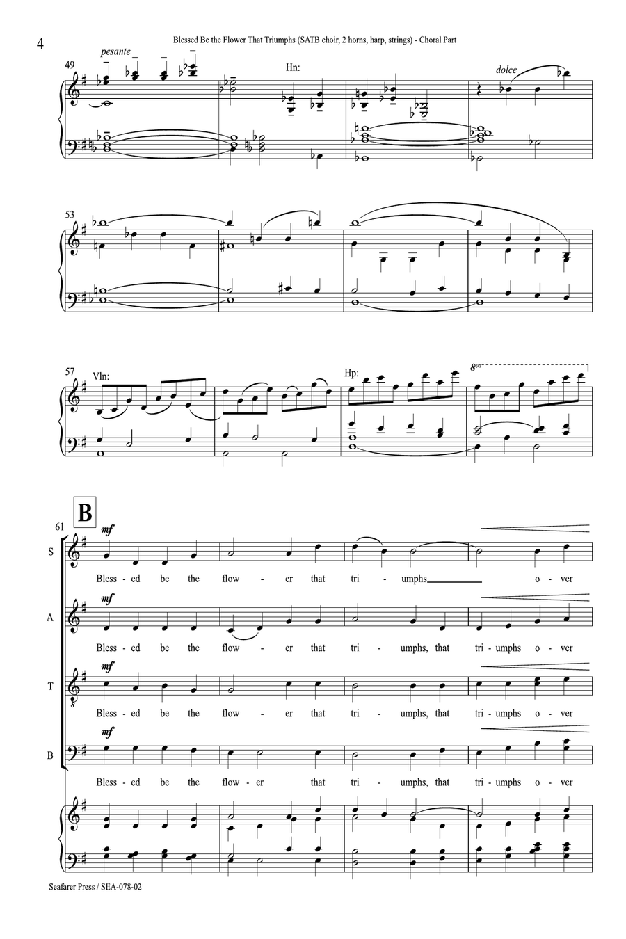 Blessed Be the Flower That Triumphs 4-Part scores gallery preview page 7