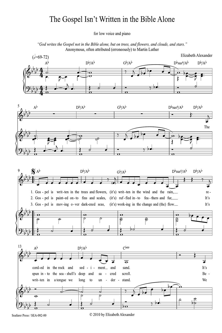The Gospel Isn’t Written In the Bible Alone The Gospel Isn’t Written In the Bible Alone Piano, Vocal scores gallery preview page 3