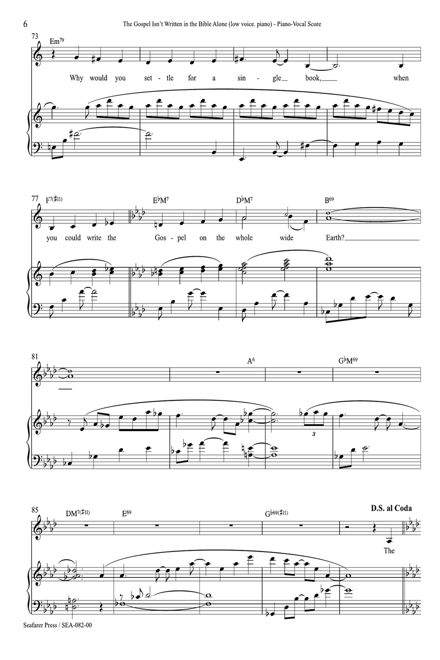 The Gospel Isn’t Written In the Bible Alone The Gospel Isn’t Written In the Bible Alone Piano, Vocal scores gallery preview page 7