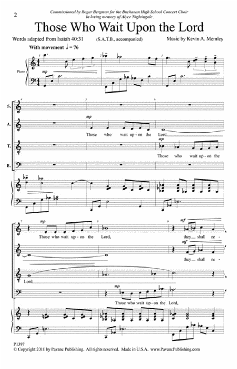 Those Who Wait upon the Lord 4-Part scores gallery preview page 2