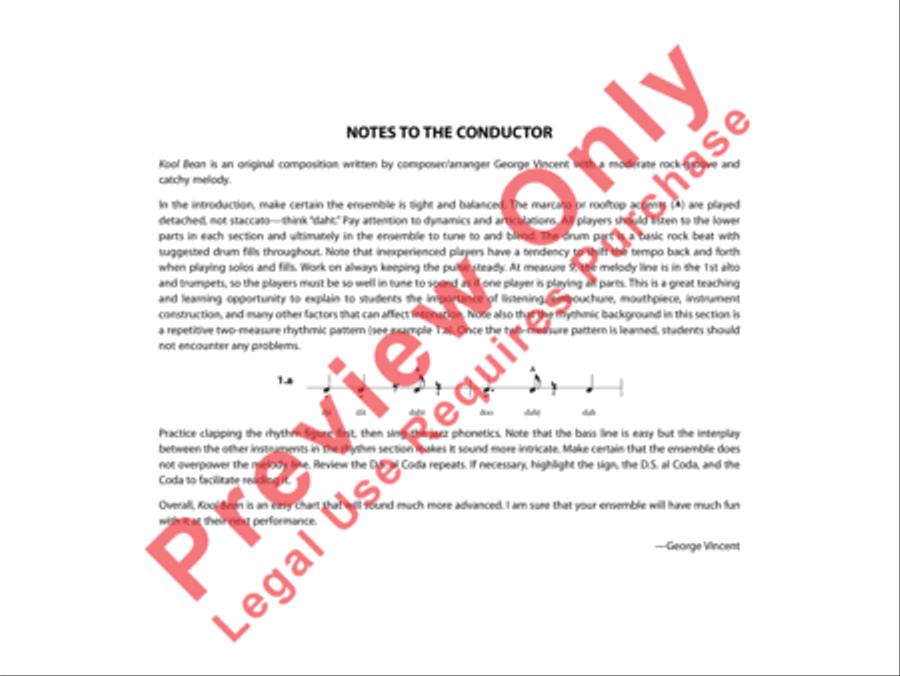 Kool Bean Kool Bean Jazz Ensemble scores gallery preview page 3
