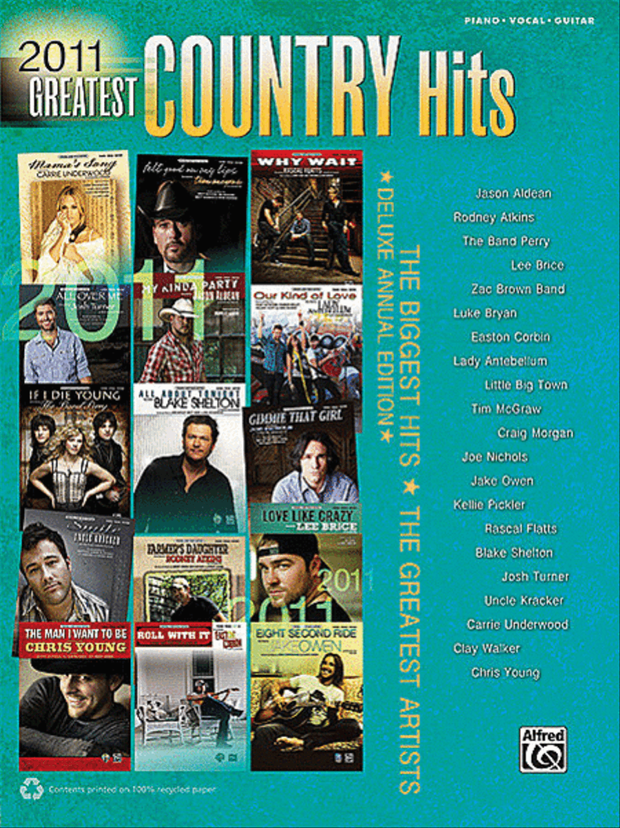 2011 Greatest Country Hits Piano, Vocal, Guitar scores gallery preview page 1