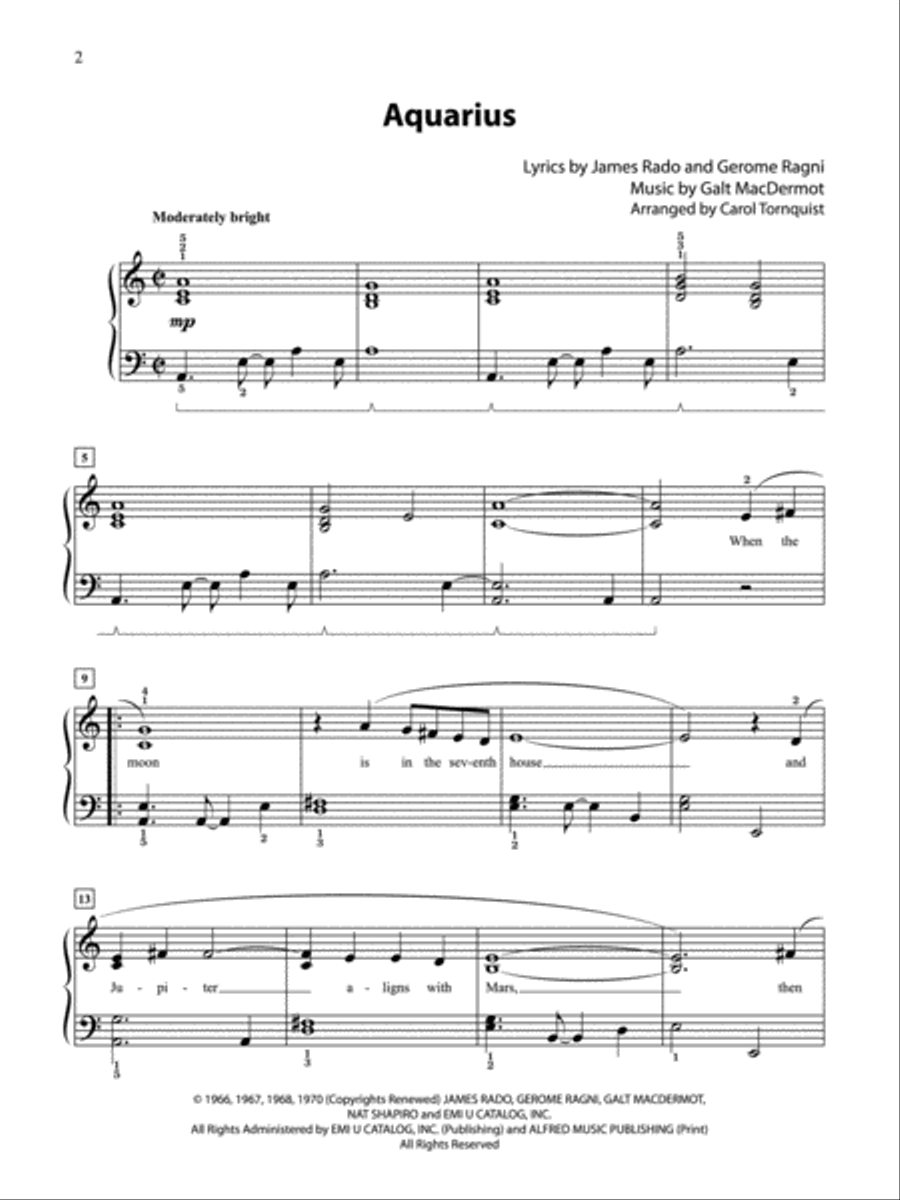 Hair (Broadway's Best) Easy Piano scores gallery preview page 2