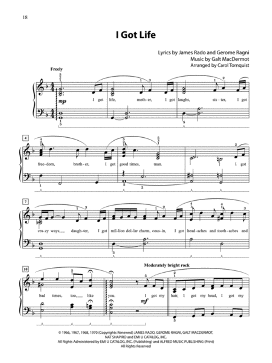 Hair (Broadway's Best) Easy Piano scores gallery preview page 3