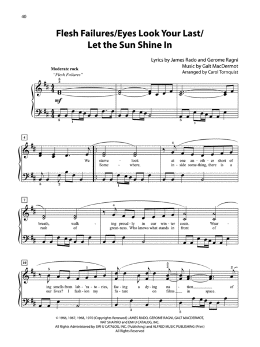 Hair (Broadway's Best) Easy Piano scores gallery preview page 5