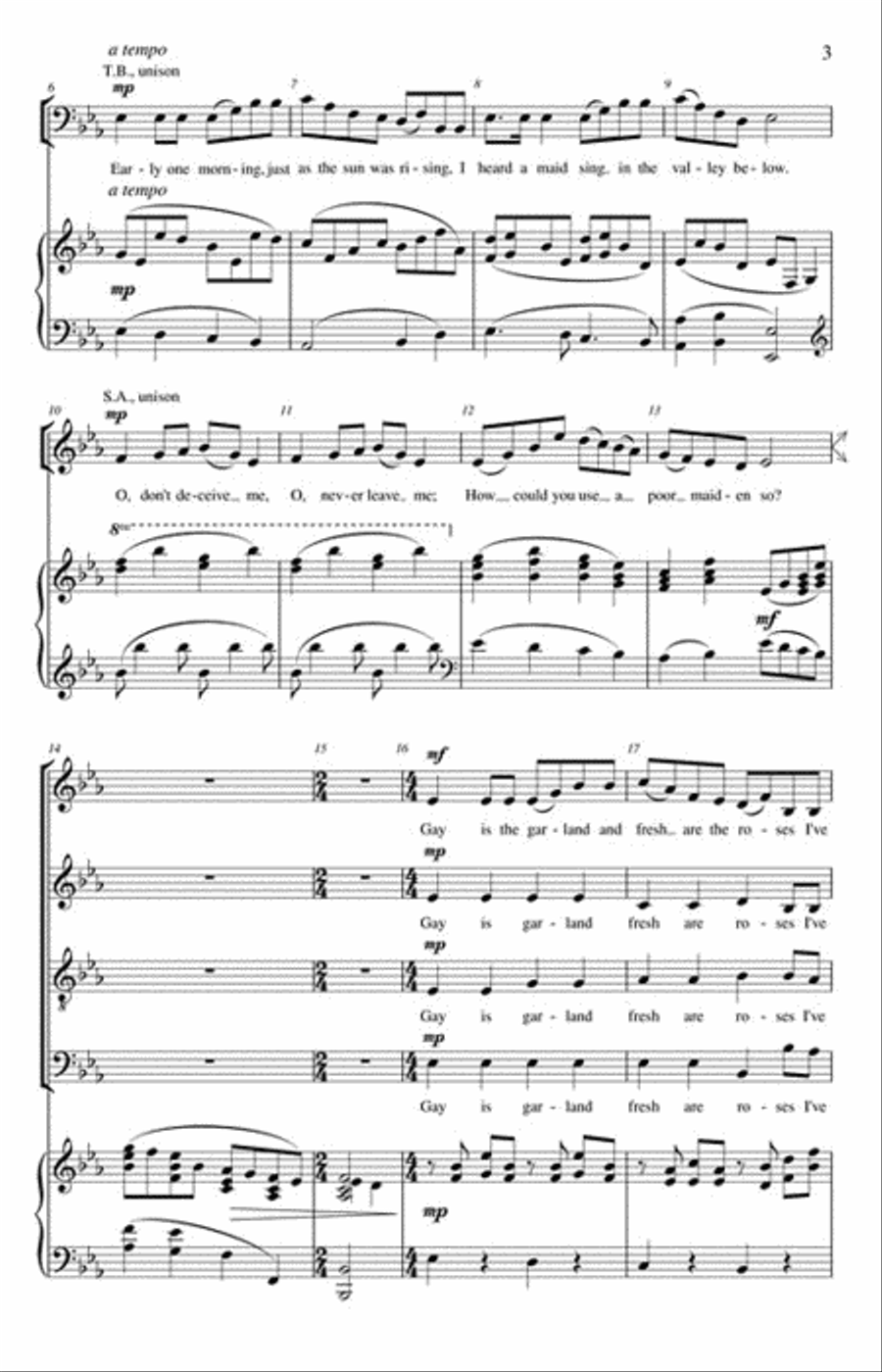 Early One Morning 4-Part - Sheet Music page 3
