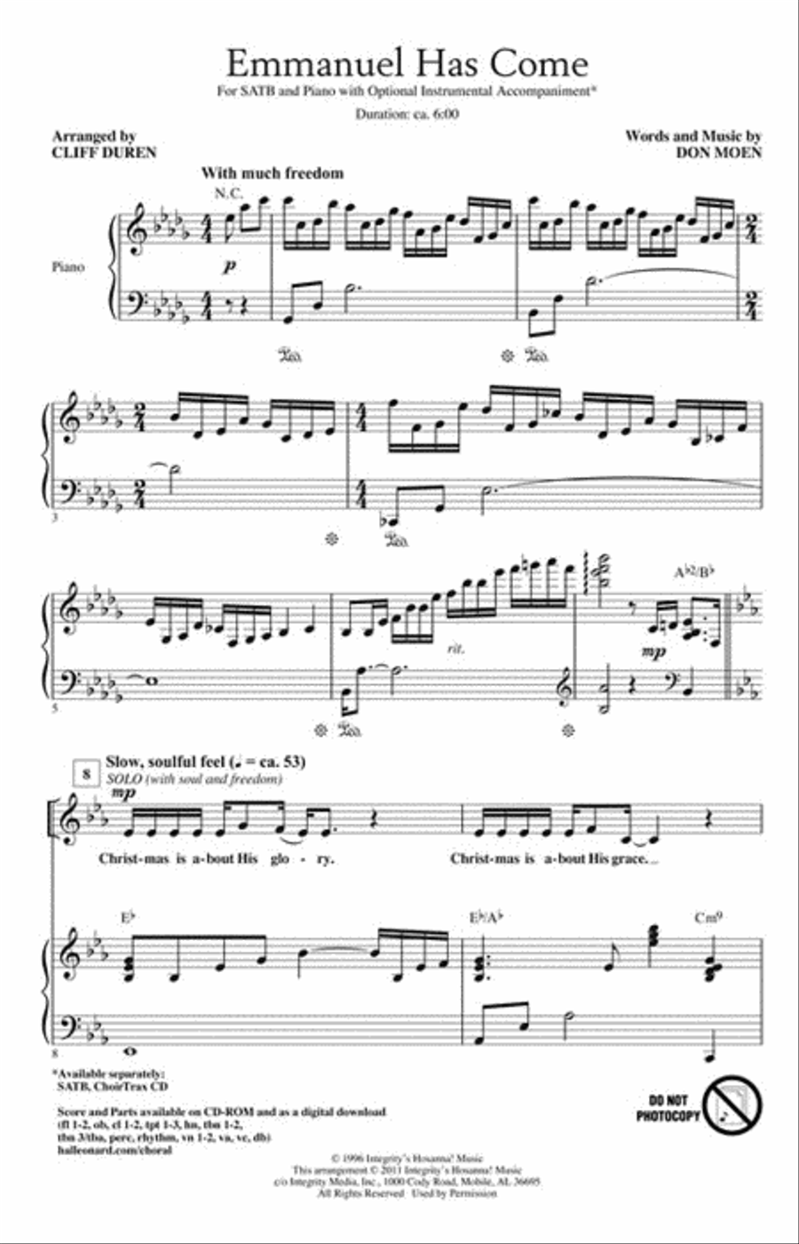 Emmanuel Has Come Emmanuel Has Come 4-Part scores gallery preview page 2