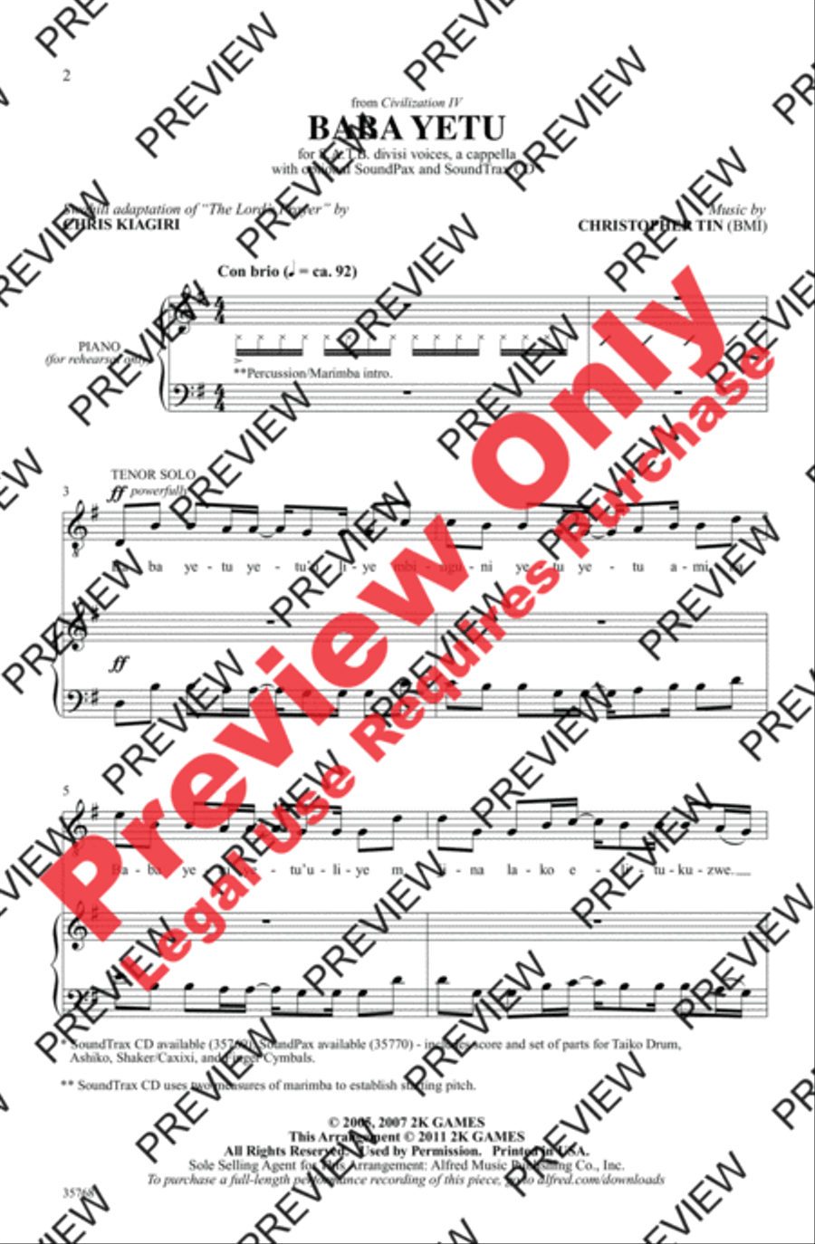 Baba Yetu Baba Yetu Divisi scores gallery preview page 2