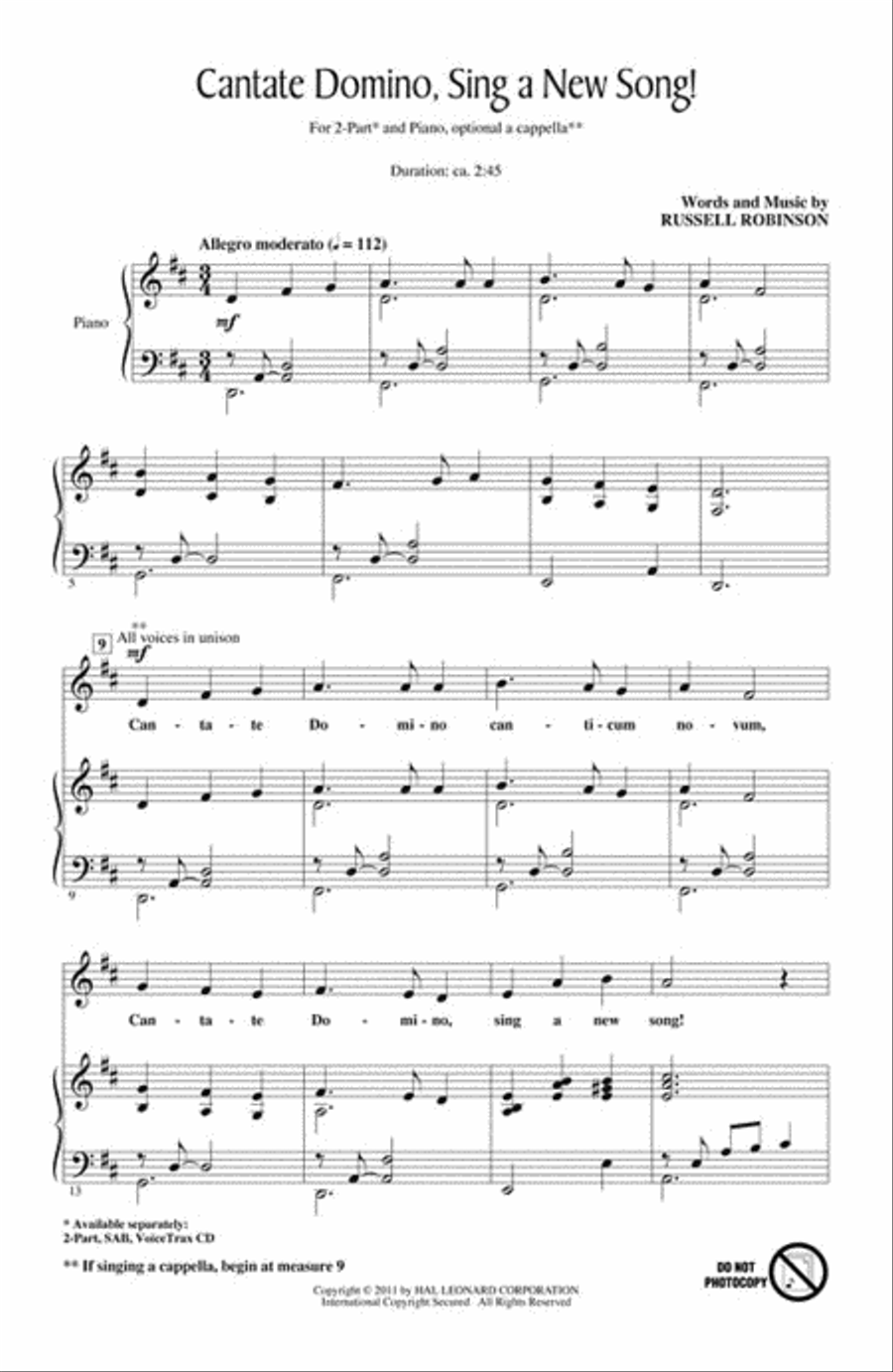 Cantate Domino, Sing a New Song! 2-Part scores gallery preview page 2