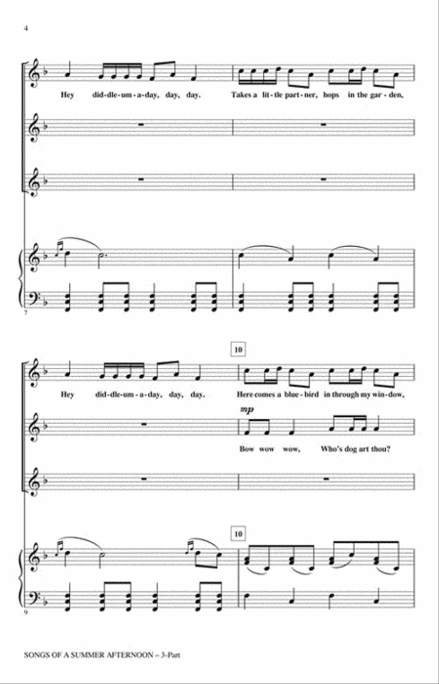Songs of a Summer Afternoon 3-Part scores gallery preview page 3