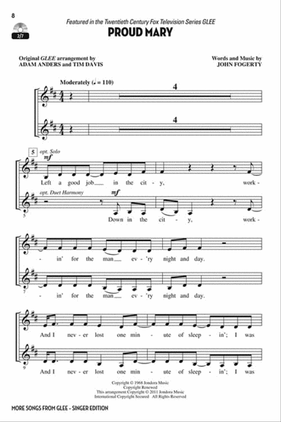 Let's All Sing... More Songs from Glee Choir scores gallery preview page 2