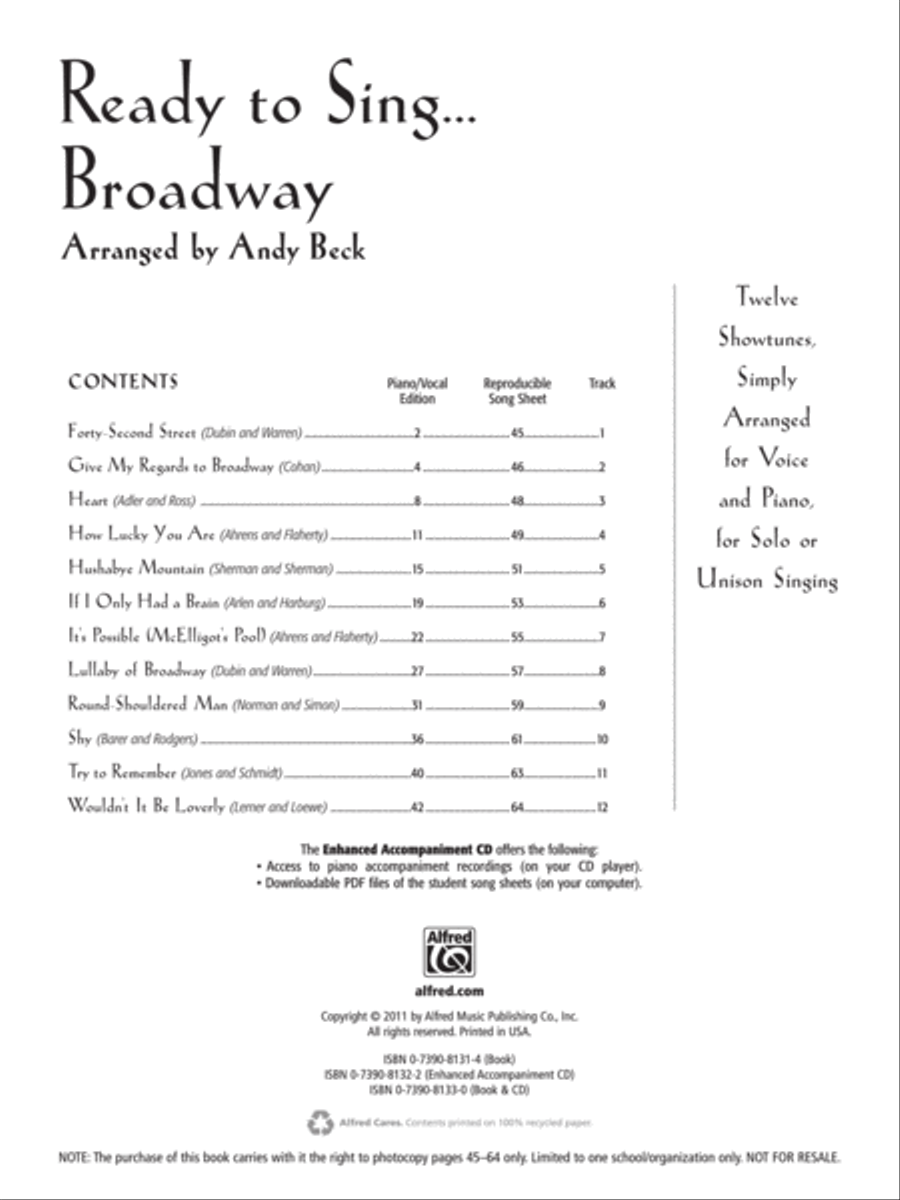 Ready to Sing . . . Broadway Voice scores gallery preview page 5