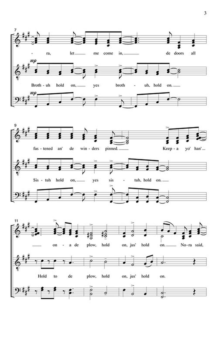 Hold On! 4-Part scores gallery preview page 3