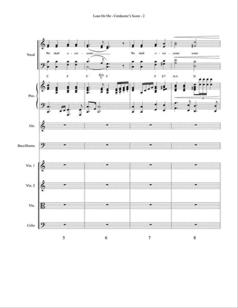 Lean on Me Choir scores gallery preview page 3