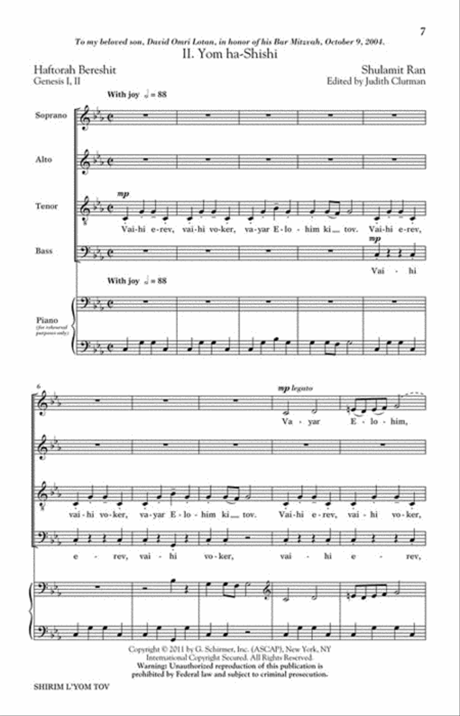 Shirim L'Yom Tov – Four Festive Songs 4-Part scores gallery preview page 3