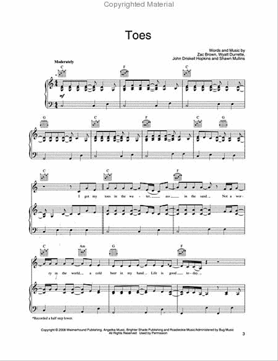 Zac Brown Band – The Foundation Piano, Vocal, Guitar scores gallery preview page 2