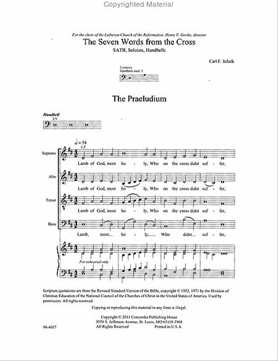 The Seven Words from the Cross (Schalk) Choir scores gallery preview page 2